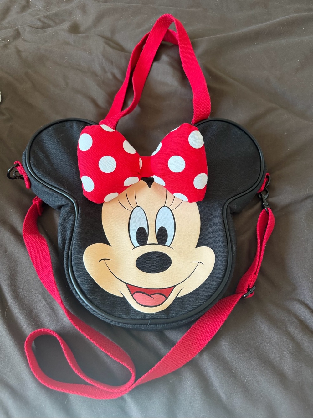 Disney Minnie Mouse Black Bag with Red Polka Dot Bow